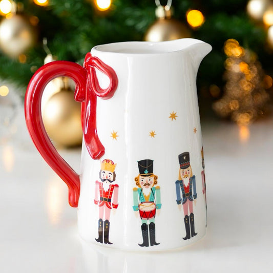 Nutcracker Christmas Flower Jug – Festive Ceramic Vase