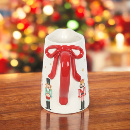 Nutcracker Christmas Flower Jug – Festive Ceramic Vase