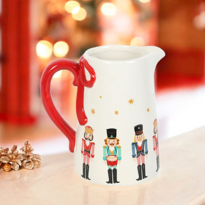 Nutcracker Christmas Flower Jug – Festive Ceramic Vase