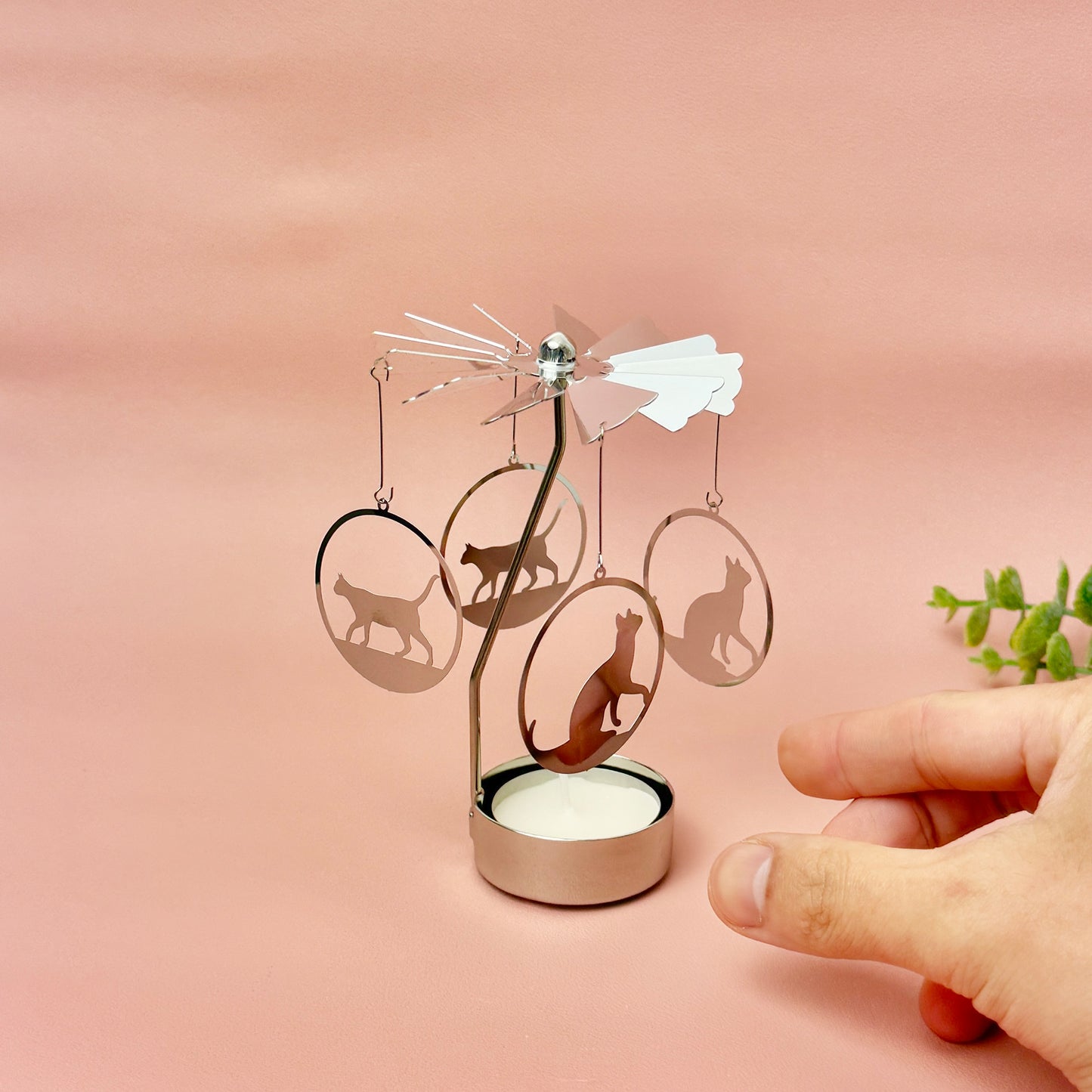 Cat Tealight Holder - Spinning Tealight Carousel