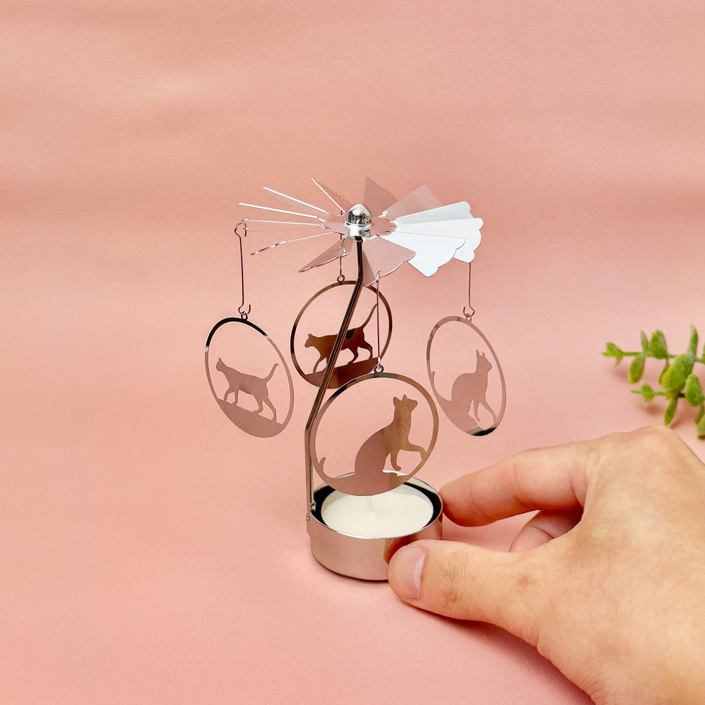 Cat Tealight Holder - Spinning Tealight Carousel