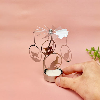 Cat Tealight Holder - Spinning Tealight Carousel
