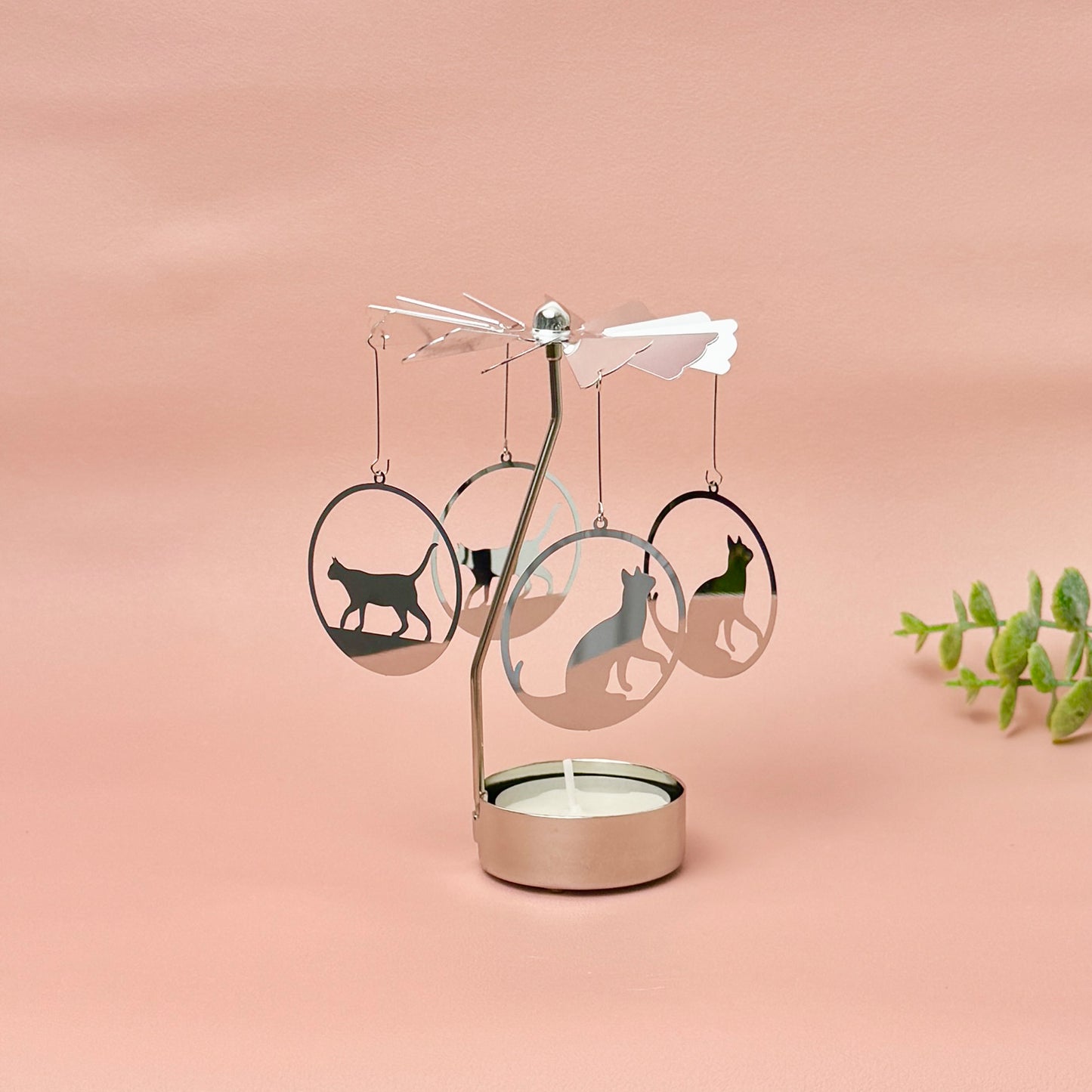 Cat Tealight Holder - Spinning Tealight Carousel