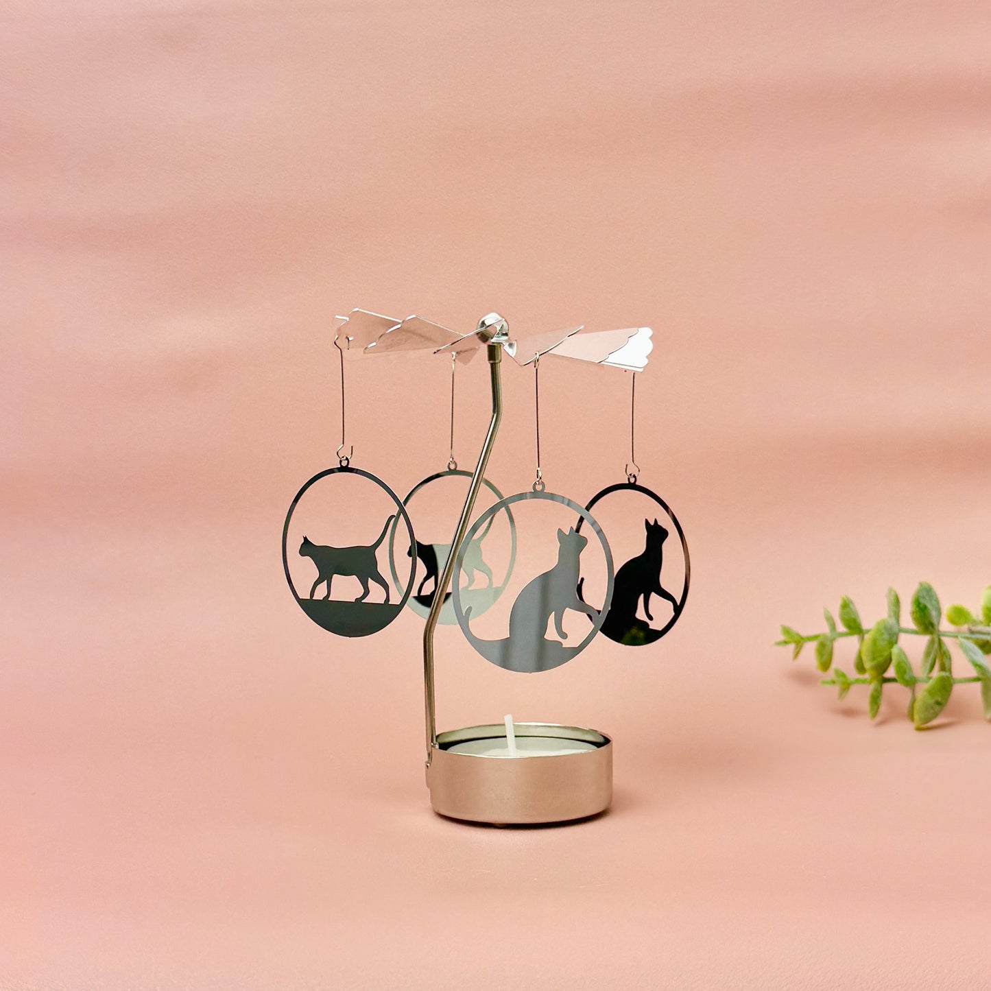 Cat Tealight Holder - Spinning Tealight Carousel