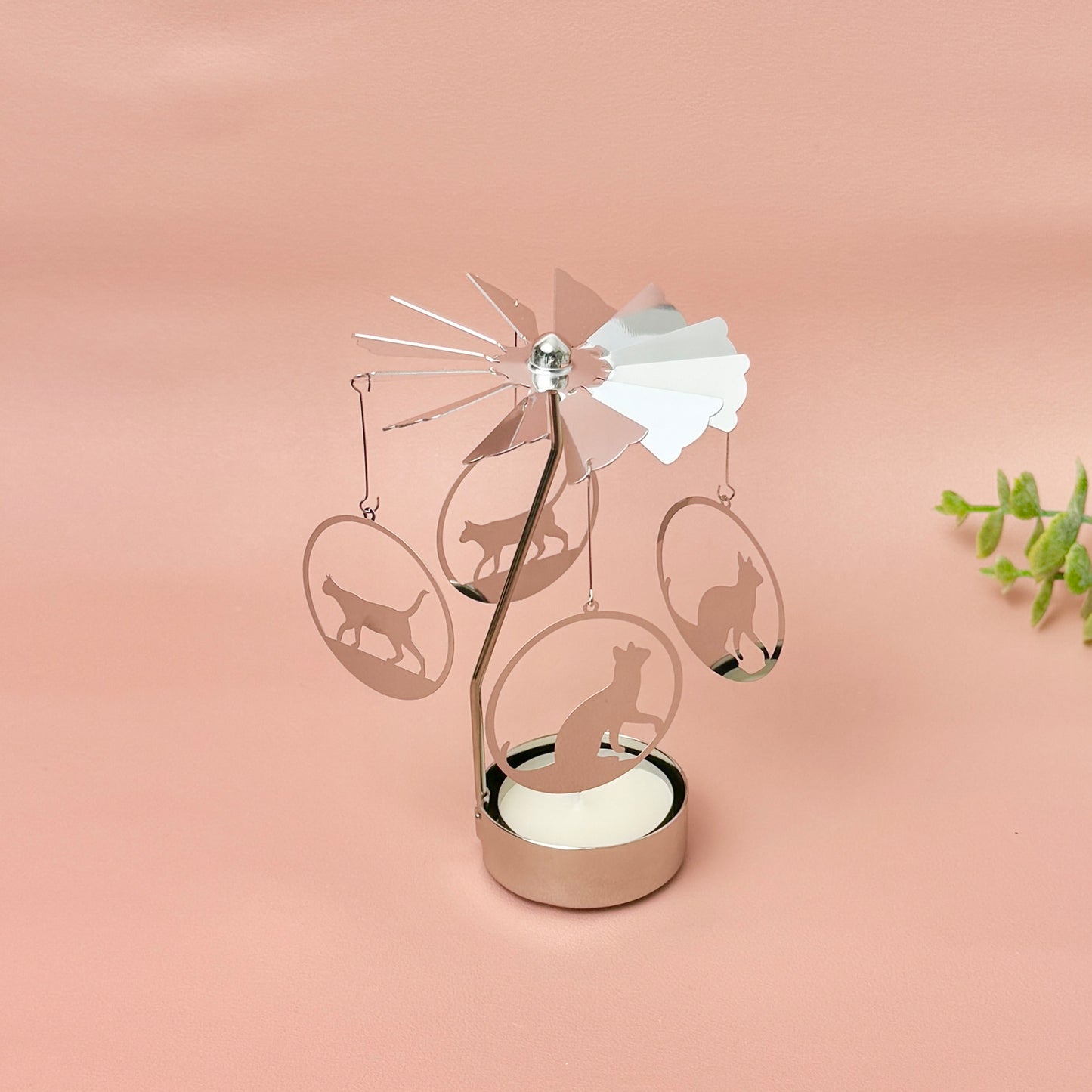 Cat Tealight Holder - Spinning Tealight Carousel