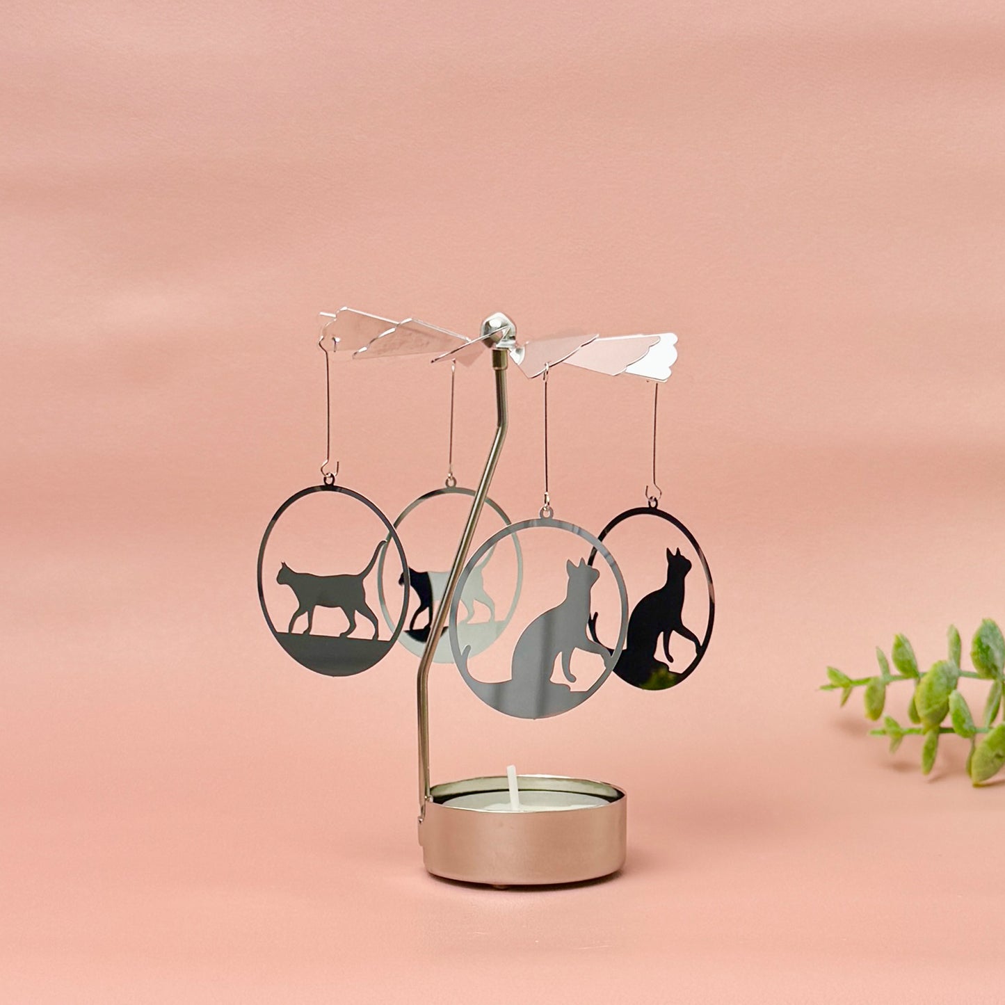 Cat Tealight Holder - Spinning Tealight Carousel