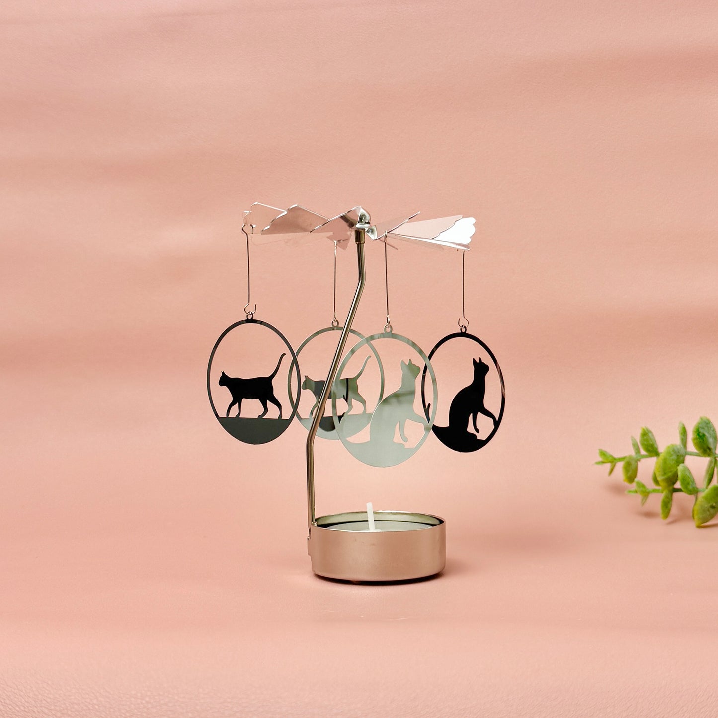 Cat Tealight Holder - Spinning Tealight Carousel