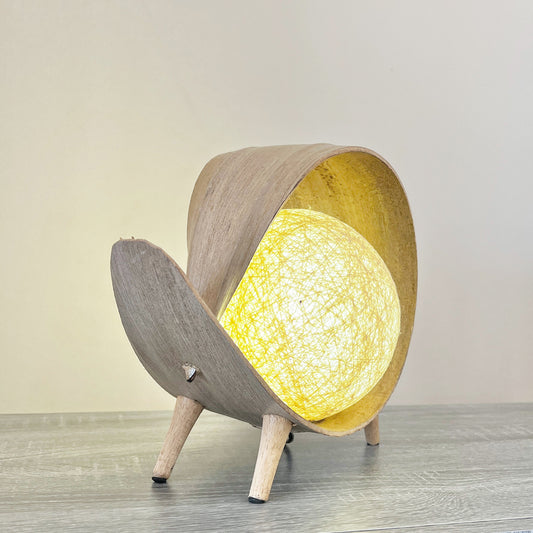 Coconut Desk Lamp - Natural Coconut Lampshade - Upcycled Table Lamps