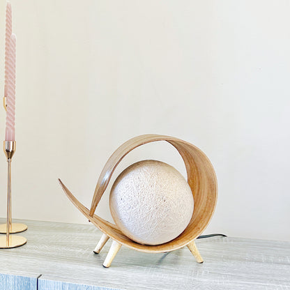 Coconut Desk Lamp - Natural Coconut Lampshade - Upcycled Table Lamps