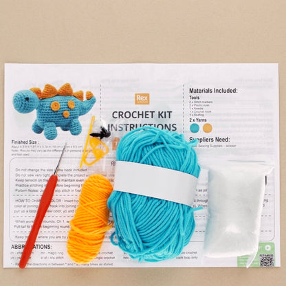 Dinosaur Crochet Kit - Crochet DIY Gift Set