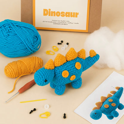 Dinosaur Crochet Kit - Crochet DIY Gift Set