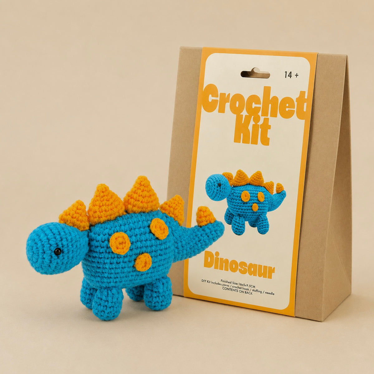 Dinosaur Crochet Kit - Crochet DIY Gift Set