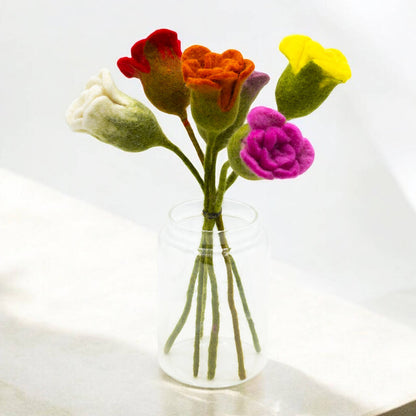 Six Felt Flower Bouquet - Bouquet of Flowers - Mother's Day Gift