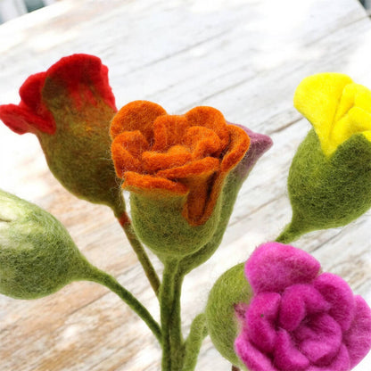 Six Felt Flower Bouquet - Bouquet of Flowers - Mother's Day Gift