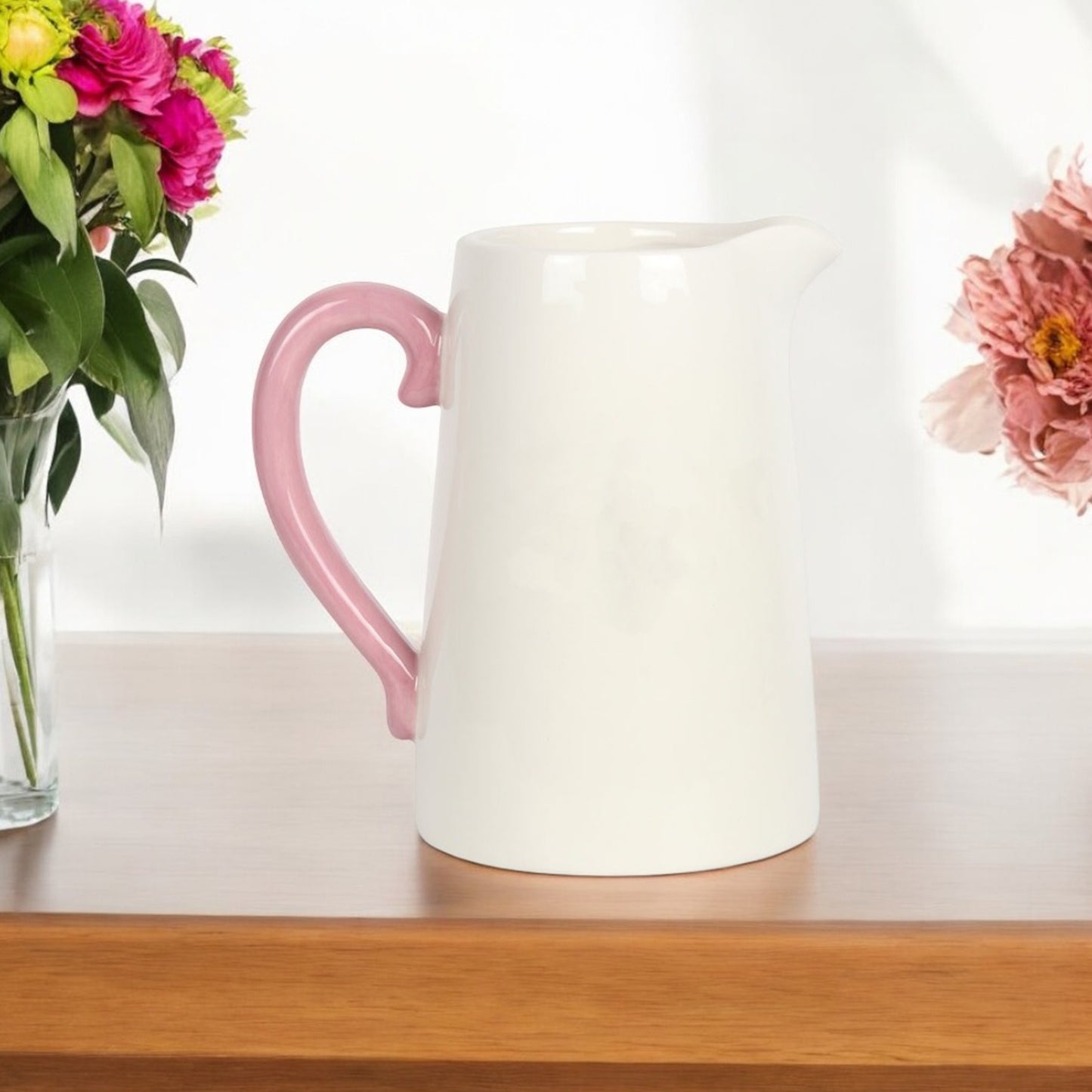 Flower Vase Gift for Mum - Floral Flower Jug Vase - Gift for Wife