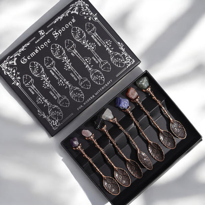 Victorian Crystal Gemstone Spoon Set – Decorative Metal Spoons