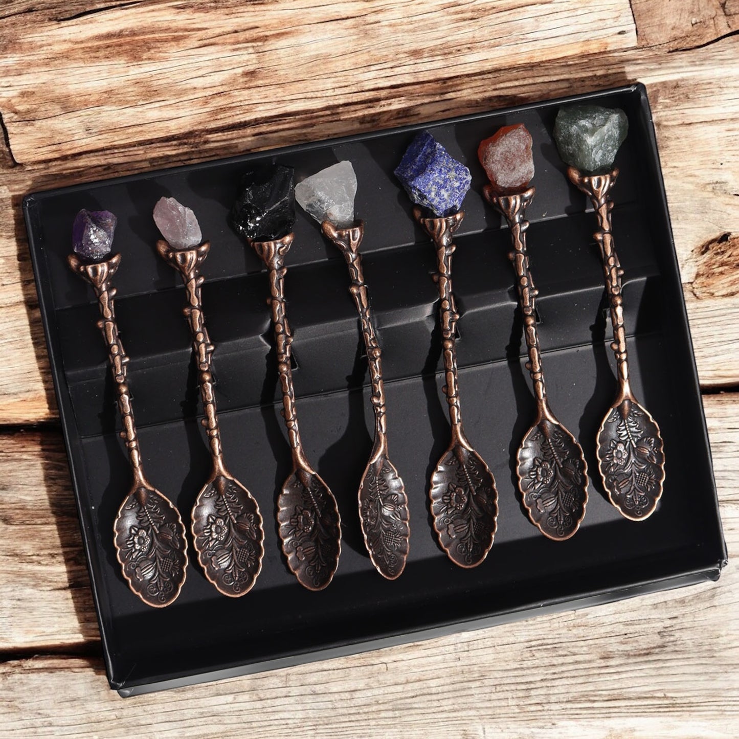 Victorian Crystal Gemstone Spoon Set – Decorative Metal Spoons