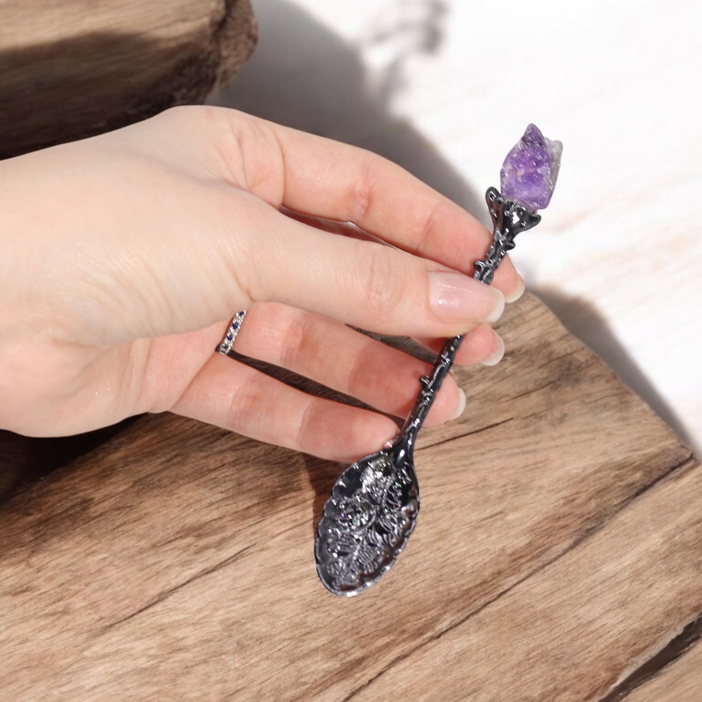 Victorian Crystal Gemstone Spoon Set – Decorative Metal Spoons