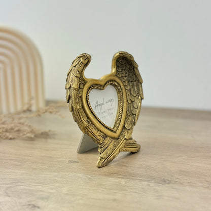 Gold Angel Wings Photo Frame - Gold Picture Frame - Remembrance Gift - Christening Gift