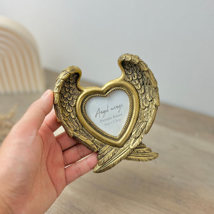 Gold Angel Wings Photo Frame - Gold Picture Frame - Remembrance Gift - Christening Gift