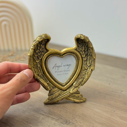 Gold Angel Wings Photo Frame - Gold Picture Frame - Remembrance Gift - Christening Gift