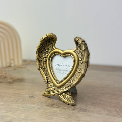 Gold Angel Wings Photo Frame - Gold Picture Frame - Remembrance Gift - Christening Gift