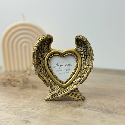 Gold Angel Wings Photo Frame - Gold Picture Frame - Remembrance Gift - Christening Gift