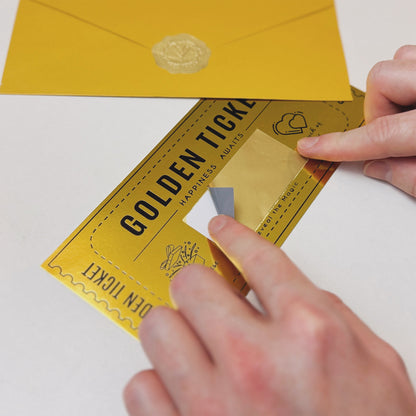 Golden Ticket Gift Voucher - Personalised Concert Ticket - Surprise Holiday Voucher