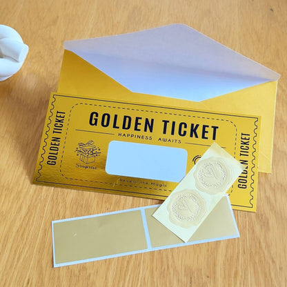 Golden Ticket Gift Voucher - Personalised Concert Ticket - Surprise Holiday Voucher