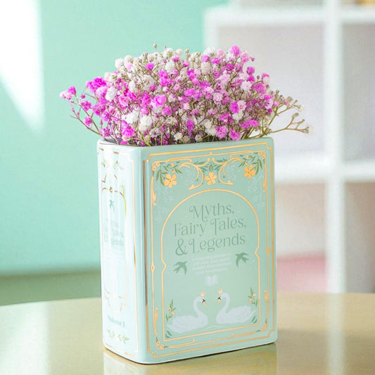 Green Book Shaped Flower Vase - Ceramic Flower Vase