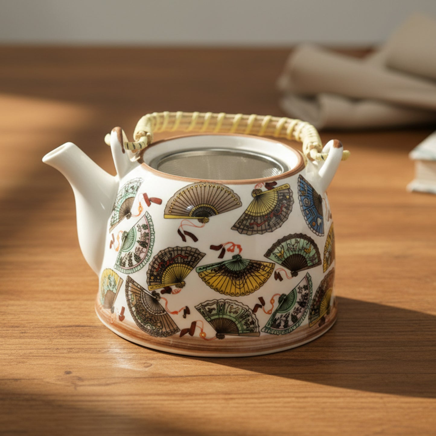 Traditional Herbal Tea Pot Set with Teapot with Tea Infuser & 6 Matching Tea Cups - Herbal Tea Gift Set