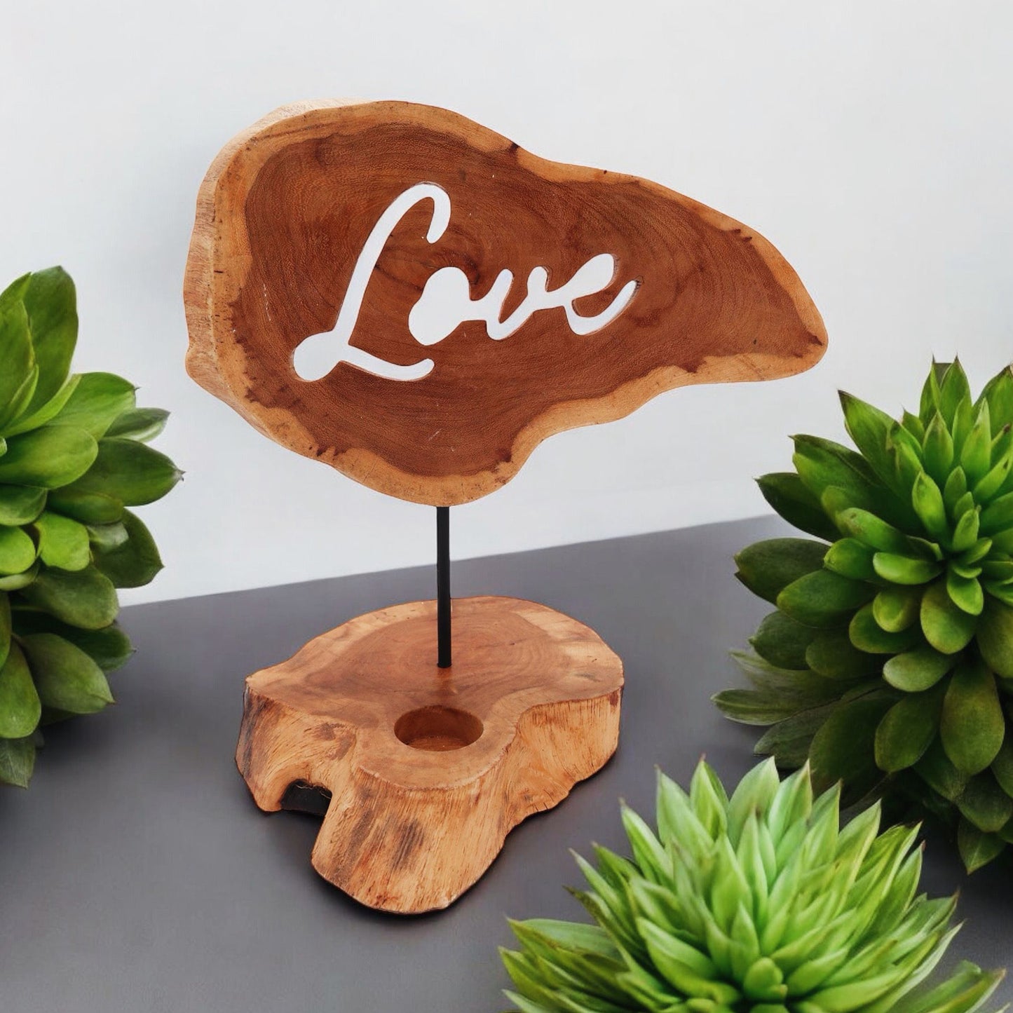 Love Tealight Holder - Love Candle Holder - Romantic Gifts - Rustic Home Decor