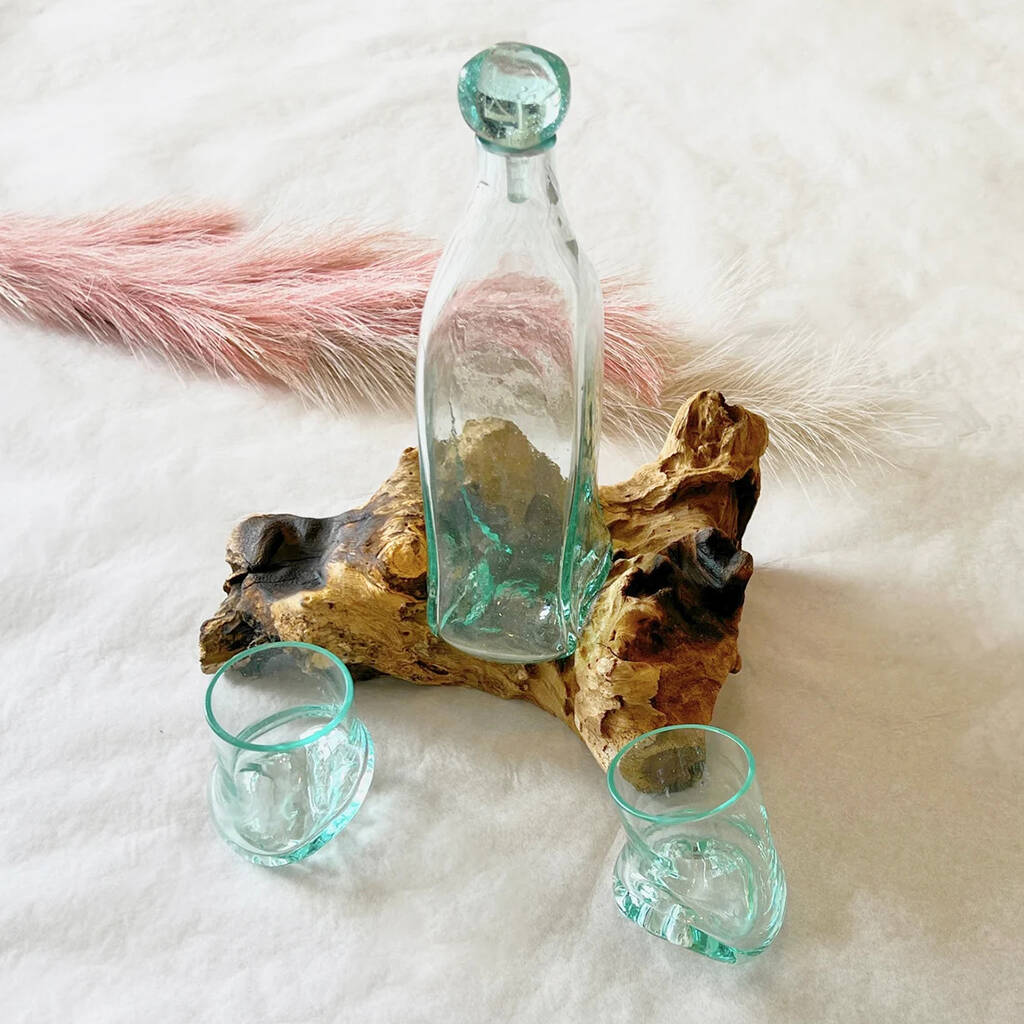 Handmade Molten Glass Whisky Decanter - Father's Day Gift for Dad