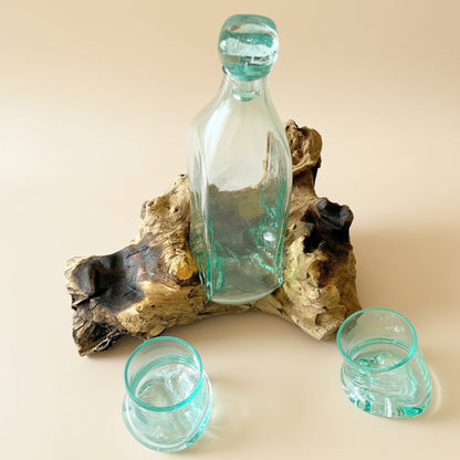 Handmade Molten Glass Whisky Decanter - Father's Day Gift for Dad