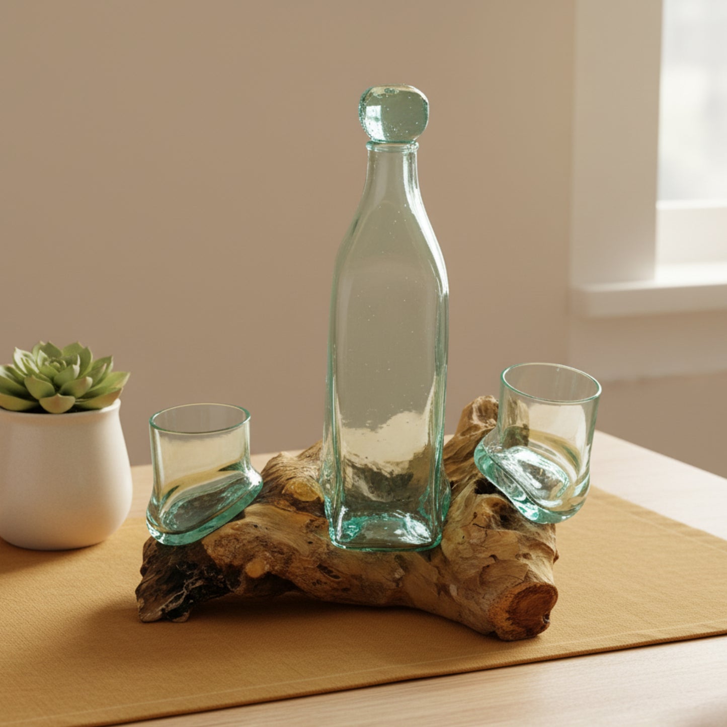 Handmade Molten Glass Whisky Decanter - Father's Day Gift for Dad