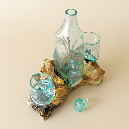 Handmade Molten Glass Whisky Decanter - Father's Day Gift for Dad