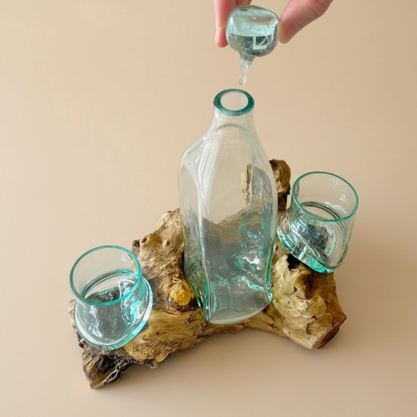 Handmade Molten Glass Whisky Decanter - Father's Day Gift for Dad