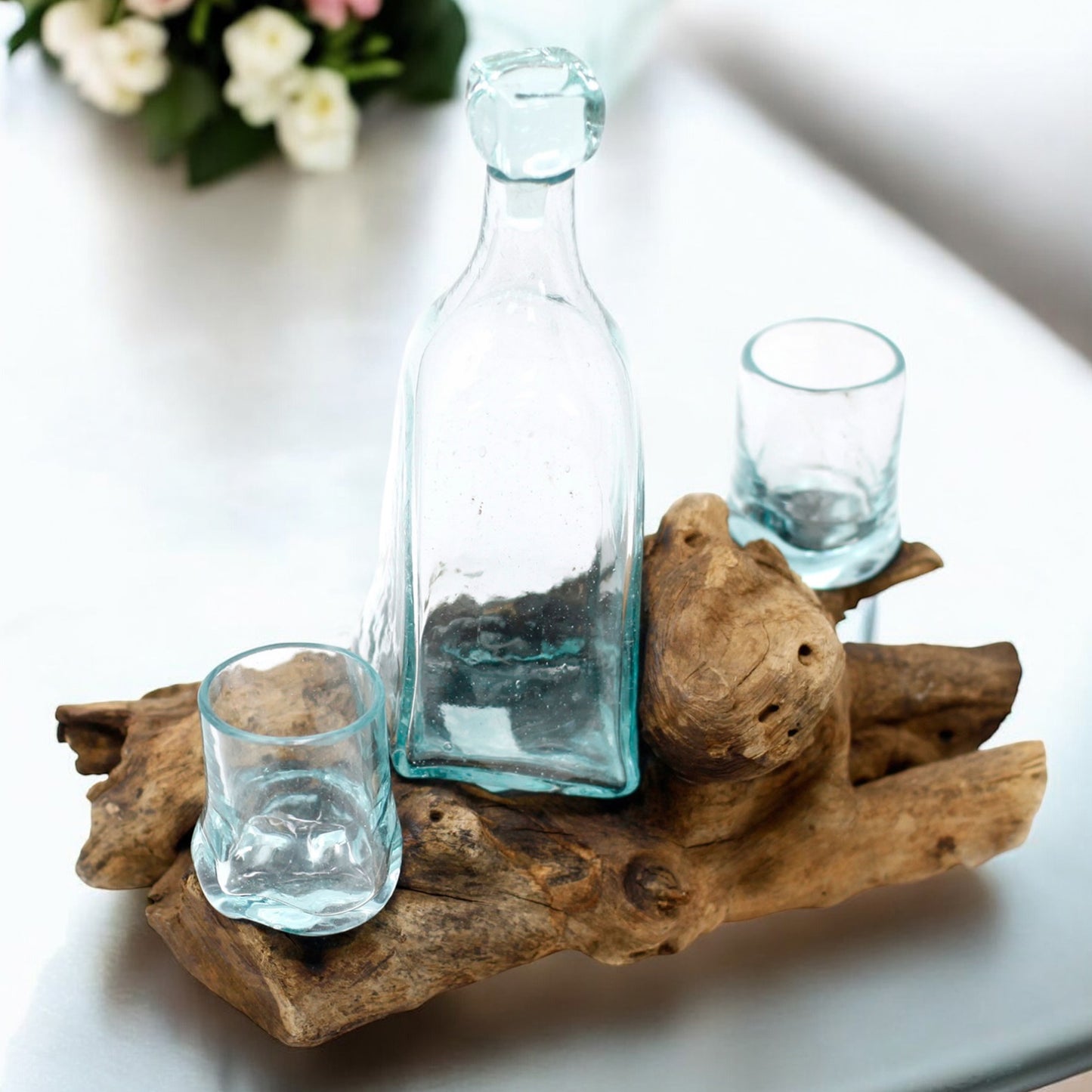 Handmade Molten Glass Whisky Decanter - Father's Day Gift for Dad