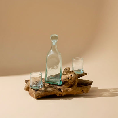 Handmade Molten Glass Whisky Decanter - Father's Day Gift for Dad