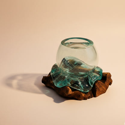 Decorative Molten Glass Bowl, Fruit Bowl and Terrarium