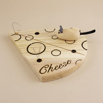 Cheese Board with Wire & Mouse - Cheese Serving Board with Cheese Cutter