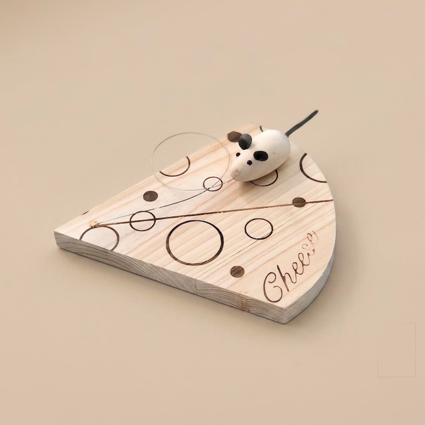 Cheese Board with Wire & Mouse - Cheese Serving Board with Cheese Cutter