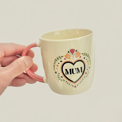 Heart Mum Gift for Mothers - Floral Mug Birthday Gift for Mum