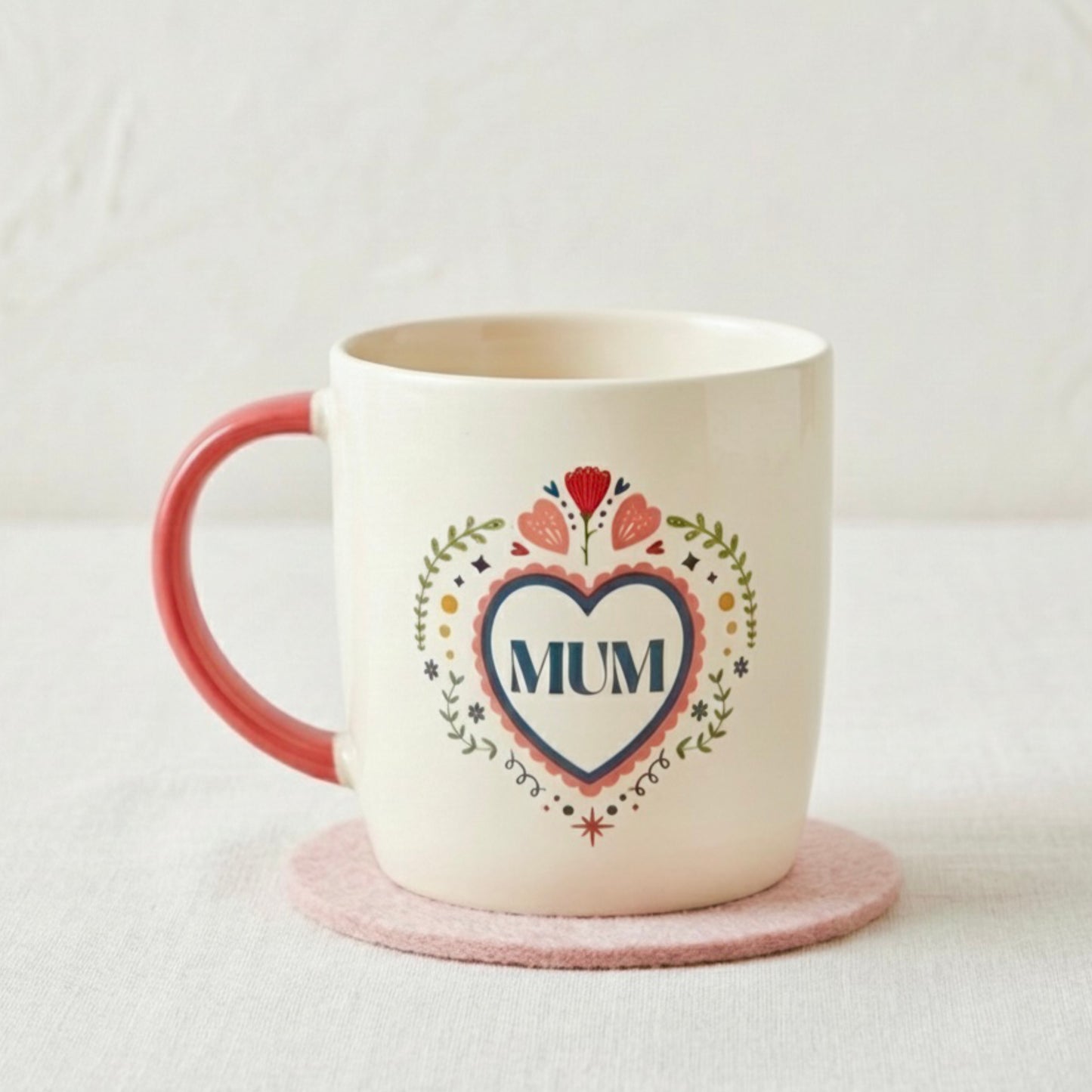 Heart Mum Gift for Mothers - Floral Mug Birthday Gift for Mum