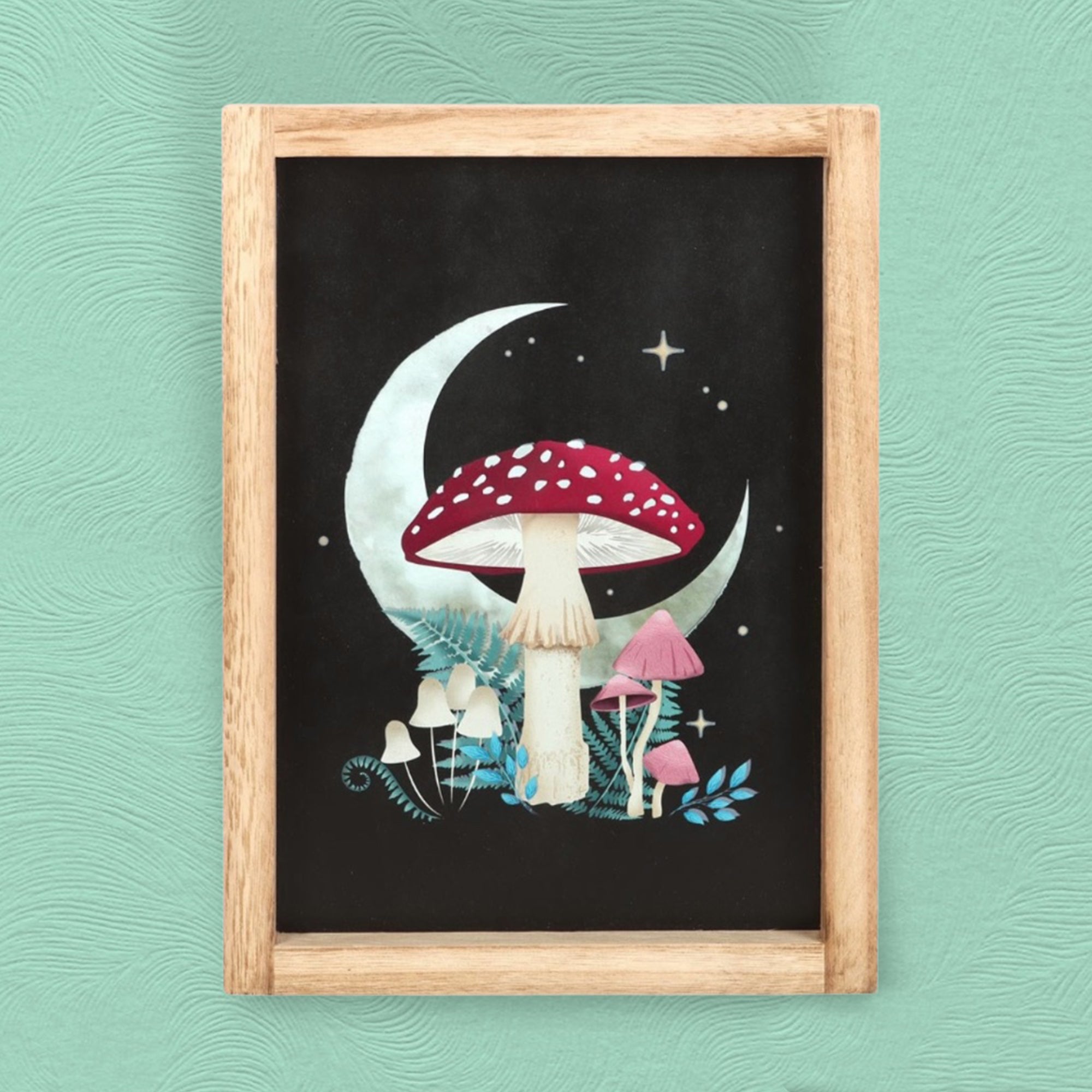 Fairytale Toadstool Framed Print - Woodland Mushroom Wall Art - Hanging Mushroom Art