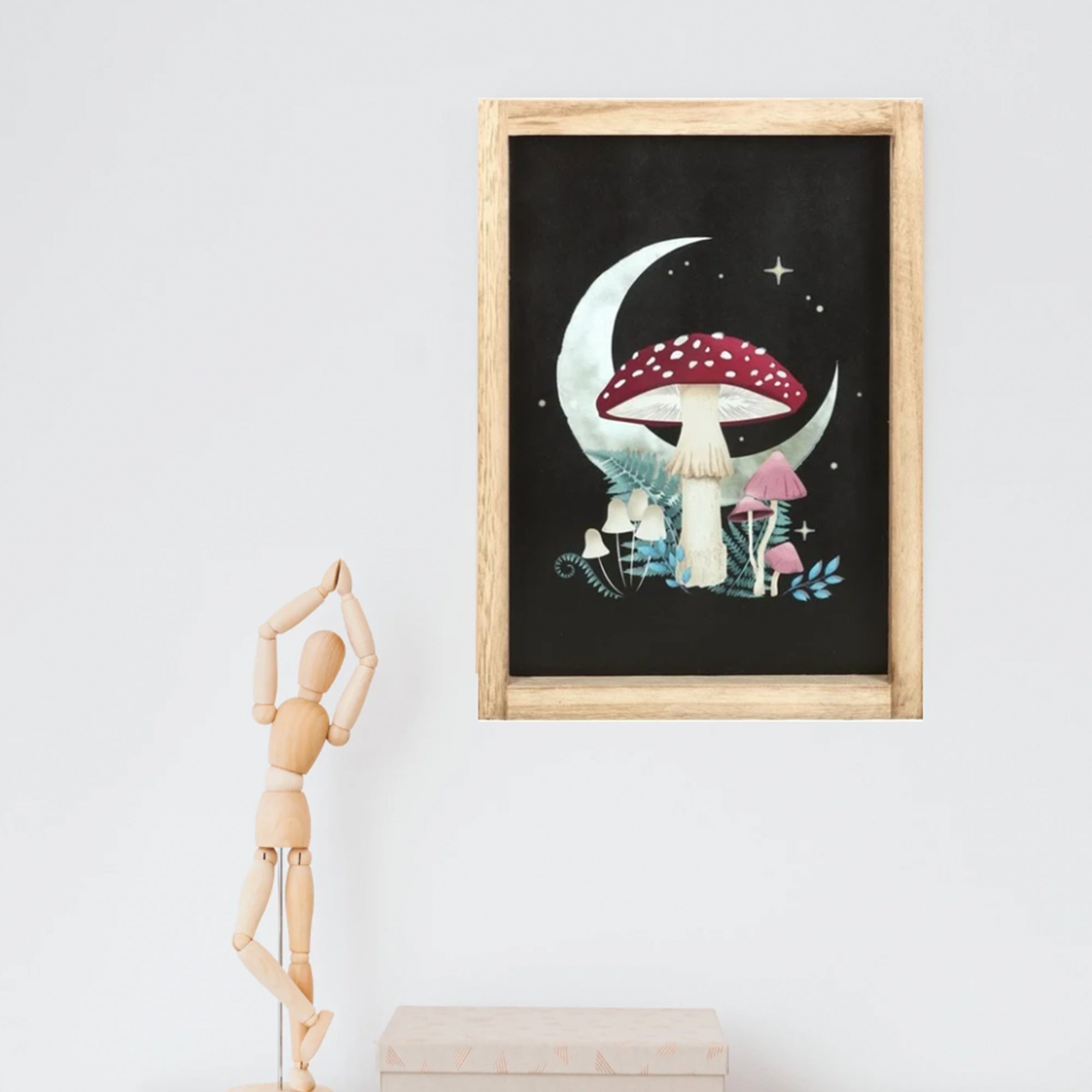Fairytale Toadstool Framed Print - Woodland Mushroom Wall Art - Hanging Mushroom Art