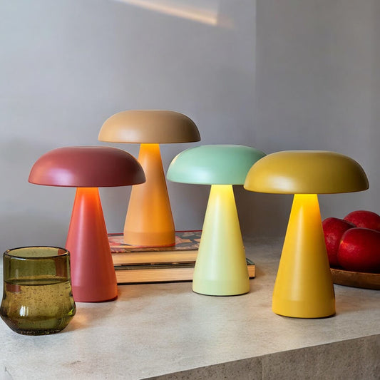 Portable Mushroom Lamp – Dimmable Touch Control Lamp for Camping - Cordless Lamp