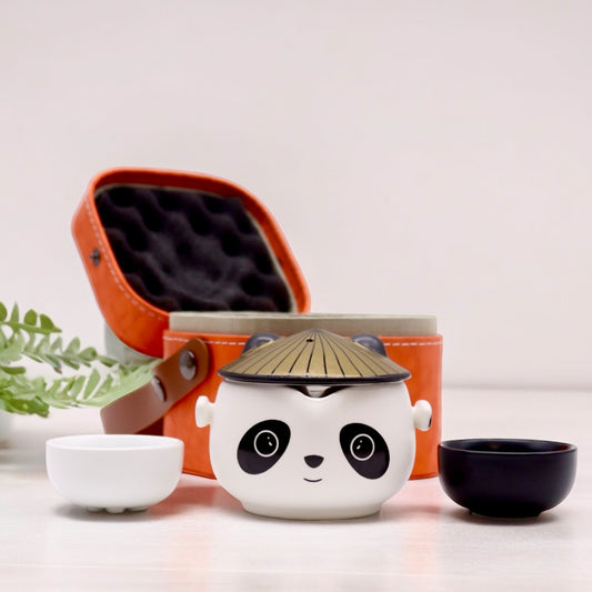 Panda Teapot and Tea Cup Set - Herbal Tea Infusion Teapot Set - Travel Tea Set