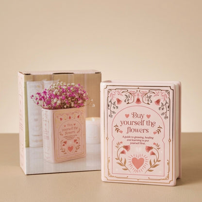 Pink Book Shaped Flower Vase - Pink Flower Vase