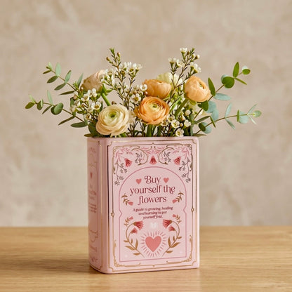 Pink Book Shaped Flower Vase - Pink Flower Vase